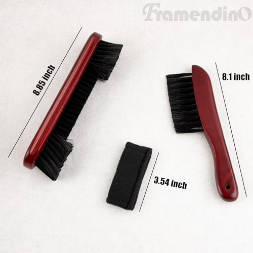 Framendino, 3 Pack Billiards Pool Table Rail Brush Cleaning Tools Set with Cleaner Cloth Wine Red - Image 2