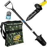 CKG Carbon Metal Detecting Set - Spade Shovel, Hand Shovel Digging Tool, Pouch Bag – Lightweight and Durable Shovels for Digging Treasure Hunting,Set