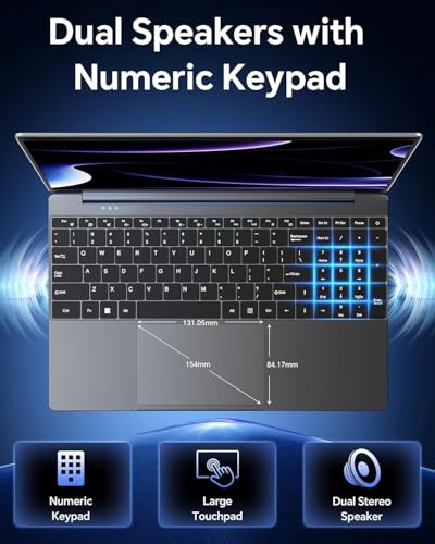 Image of 15.6'' AI Laptop with Office 365 12GB RAM 256GB SSD Win 11 Laptops