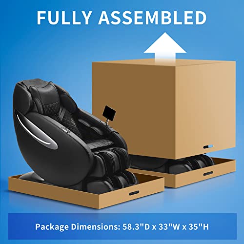 Mynta 2023 Massage Chair Full Body - 3D Sl Track Zero Gravity Massage Chair Recliner With Ai Voice Control, Lcd Screen, Quick Access Buttons, Usb Charger, Bluetooth, Foot Rollers, Heating, Black #TOP5