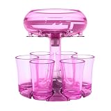 Bartending s - Dispensador de vino de vidrio de imitación, dispensador de seis vasos, herramienta de bebidas, construcción acrílica duradera, boquilla fácil de verter, diseño a prueba de fugas, base