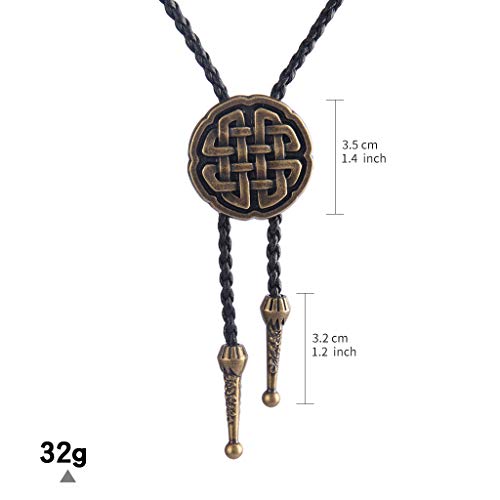 Image of GelConnie Bolo Ties for Men Women Western Cowboy Tie Mens Western Necklace Leather Necktie Gold Bolero Tie Cowboy Necklace