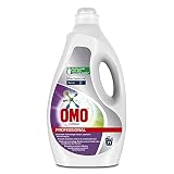 detergente liquido omo matic OmoPro Formula White con fórmula profesional en un recipiente con grifo.
