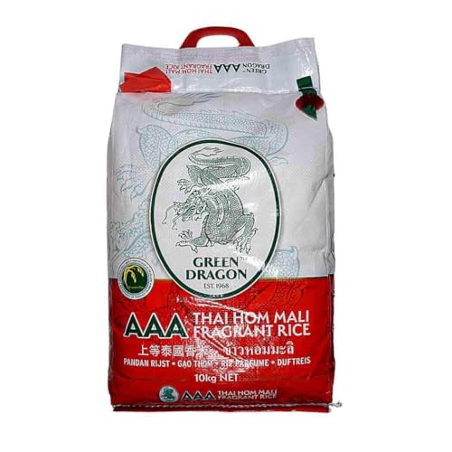 Grreen Dragon Long Grain Rice 10kg | long Grain Rice for Perfect, Fluffy Results | Sealed for Freshness | Ensuring Long Shelf Life | Pack for Home, Restaurants, or Meal Prepping