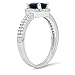 Imagen de Dazzlingrock Collection Anillo de compromiso de oro de 10 quilates con zafiro azul de corte ovalado y diamante blanco de corte redondo