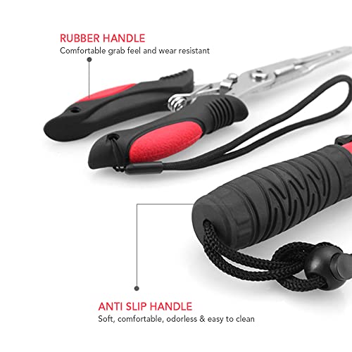 Pescaria Pinça de pesca em aço inoxidável Alicate de pesca Cortadores de trança Pescaria alça de pes