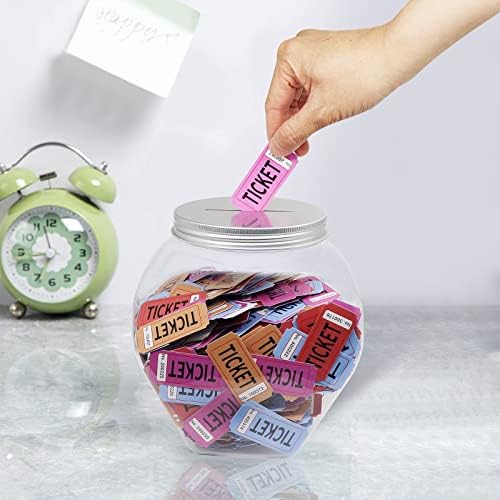 Mczcent Large Coin Bank Jar, 5/8 Gallon Big Clear Plastic Coin Money Tip Change Saving Piggy Jar with Silver Slotted Lid, Large Plastic Coins Piggy Money Change Clear Bank for Adults Teens Kids