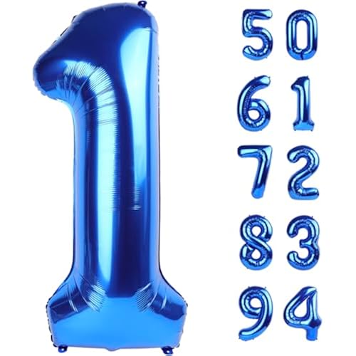 Navy Blue 1 Balloon - Number Balloon 40 Inch, 1st Birthday Decorations