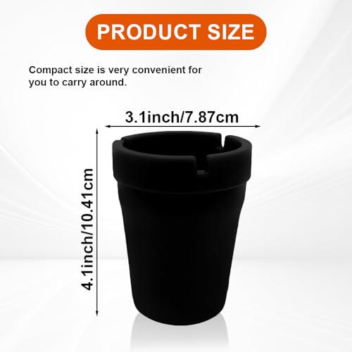 Image of Smokeless Ashtray, Portable Car Ashtrays for Cup Holder, Multifunctional Ashtray with Lid Smell Proof for Car Truck SUV to Keep Car Interior Accessories Tidy, ABS Plastic, Black