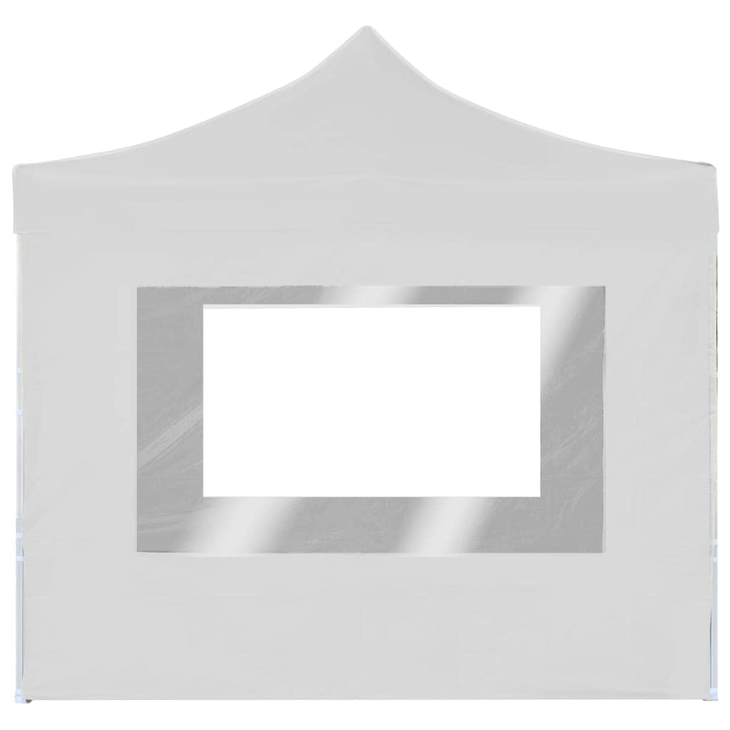 Pawilon składany 2 x 2 m biały ze ścianami aluminiowymi