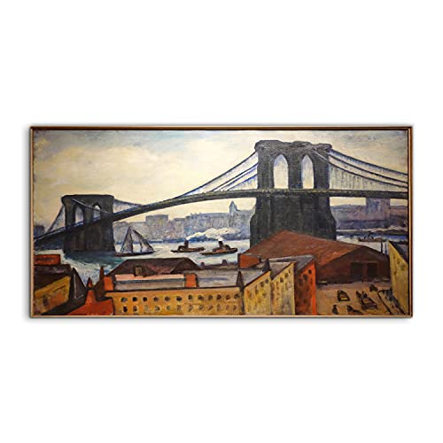 Photo art sur verre Brooklyn bridge tableau mural déco salon chambre adulte 100x50