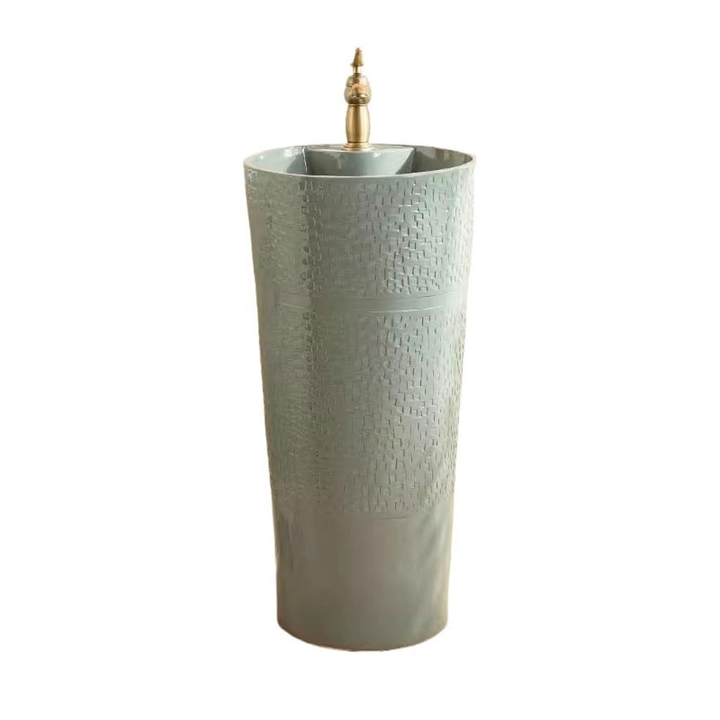Chinese Style Pedestal Basin Integrated Courtyard Wash Simple Vertical Bathroom Bowl Sink