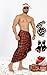 LA LEELA Men's Christmas Tree Swimwear Wrap Fashion Swim Trunk Swimsuit Vacation Holiday Xmas Party Beach Gifts Sarong for Men One Size Berry, Santa