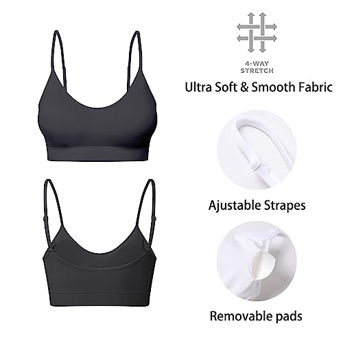 Image of Padded Bralette for Women Straps Sleep Bras Seamless Yoga Sport Bras