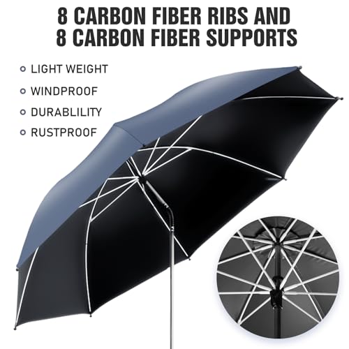 Image of 2 PACK Beach Umbrella with Clamp, 360 Adjustable Umbrellas for Chair, UPF50+ Umbrella for Beach Chair, Patio Chair, Wheelchair, Camping Chair, Golf Carts (Chair Not Included)