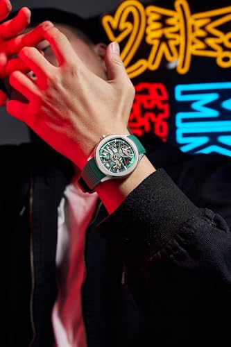 Image of ALIX AL2924 Automatic Mechanical Wrist Skeleton Stainless Steel Band Waterproof Luminous Analog Watches