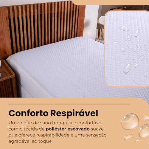 Capa De Colchão Impermeável Matelado Solteiro, Casal, Queen e King Branco Para Quartos e Hotéis (Que