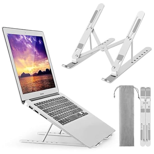 Image of Travel Portable Magnetic Phone Tripod Stand Aluminium Foldable Compatible with Laptops Tablets and Mobile Phones Multi-Angle, Multi Purpose, Adjustable Height & Tilt.