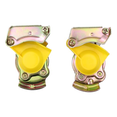 Kupplungskopf M16 mit Ventil ohne Ventil Set Druckluftkopf rot gelb M16x1,5 mit Staubkappe Filter für LKW Zugmaschine Traktor Druckluft Motorwagen Zugfahrzeug Traktoren Bremse Anhänger Auflieger