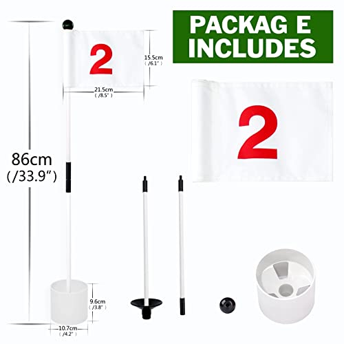 Bqkozfin Golf Flagstick Backyard Practice,Putting Green Golf Pin Flag Hole Cup Set For Yard Pro Detachable Portable,Golf Hole And Flag Anti-Rust,Golf Flag And Cup Gift Idea #TOP1