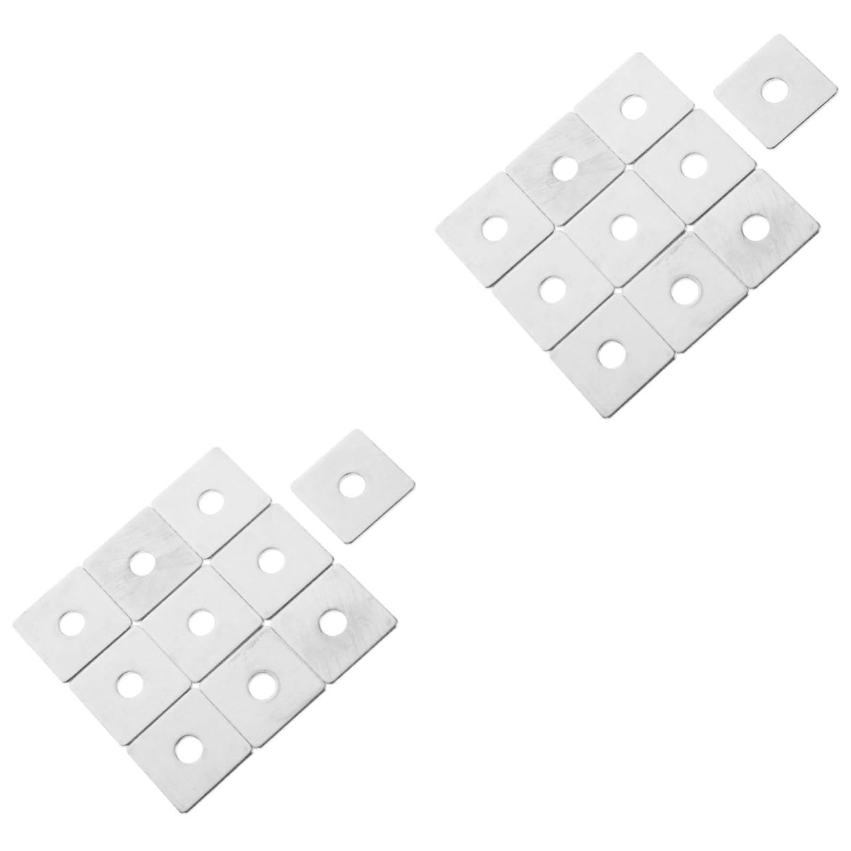 Cabilock 2sets Square Plate Washers Plaster Washers Metal Heavy Duty Square Fastener Set 10pcs*2