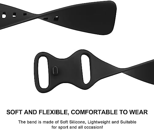 Mugust Bands Compatible with Fitbit Sense 2 / Sense Bands/Fitbit Versa 4/ Versa 3 Bands Women Men, Classic Soft Silicone Straps for Fitbit Sense 2 / Sense/Versa 4 / Versa 3 Smart Watch (Black,Large) - 1
