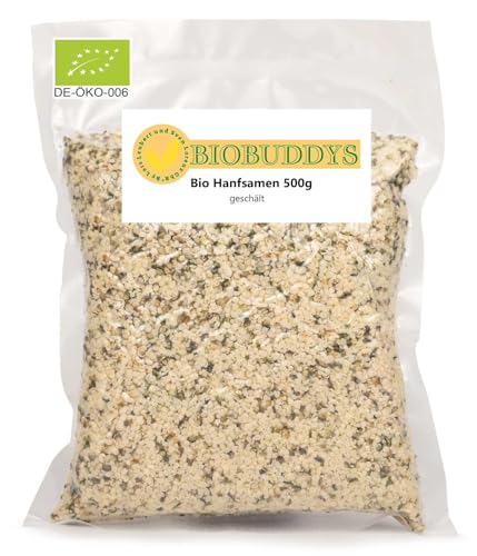 Bio Hanfsamen geschält - Superfood | Omega-3 & Proteinreich | glutenfrei und vegan | 500g