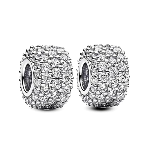 Annmors Spacer Charms for Bracelets 925 Sterling Silver Silicone Stoppers for Women Charm Bracelets