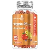 Vitamin D for Kids 1000IU | 120 Tasty Gummies | 4 Months Supply | Natural Orange Flavour | 1 per Day | Vegetarian-Friendly, Non-GMO & Gluten-Free | Easy to Chew | Kids Vitamin D Gummies for 3-12 Years