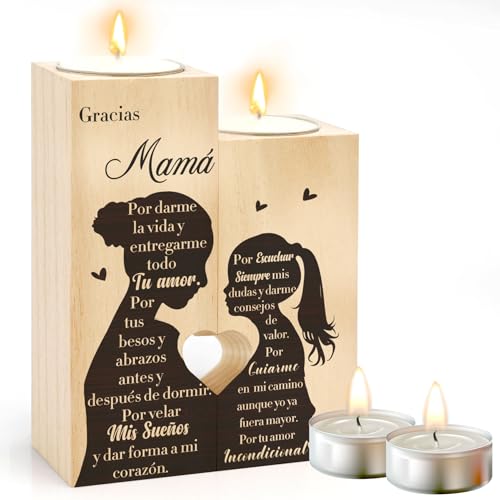 Regalo Mama Regalo Cumpleaños Madre Portavelas Regalo Madre Regalos para Mama Regalos De Reyes para Mujer Día De La Madre Originales por San Valentin