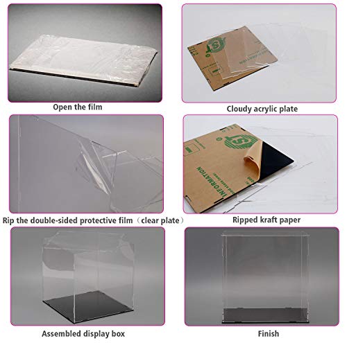 A+ DESIGN Clear Acrylic Display Case Assemble Collectibles Box Alternative Glass Case for Display Action Figures Home Storage & Organizing Toys (8x8x12 inch;20.5x20.5x30.5 cm) by A+ DESIGN - Used condition - Image 3