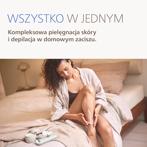 Philips Beauty Set – uniwersalny zestaw pielęgnacyjny do ciała i twarzy, do używania na mokro lub na sucho, depilacja oraz pielęgnacja ciała i skóry, model BRE749/00