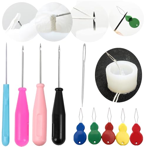 TYMKLMZG 10 PCS Candle Wick Inserting Tool for Molds Large-Eye