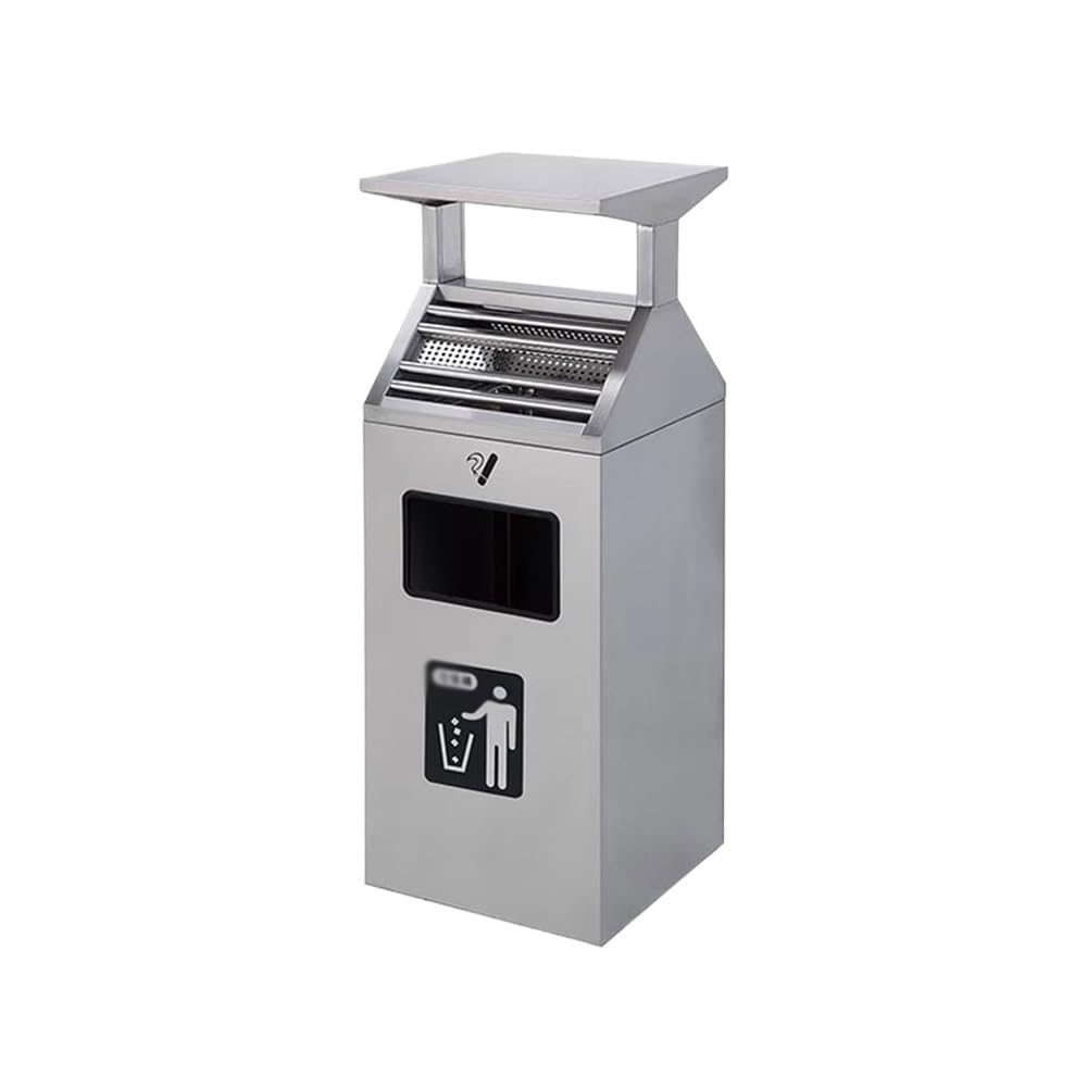 OLSKFUH Standing Ashtrays Smoking Area Trash Bin Stainless Steel Rainproof Ash Cylinder For Outdoor Street Square,