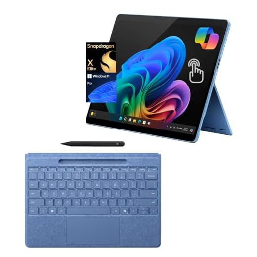 Microsoft Surface Pro 11 Bundle, 2-in-1 Tablet with Sapphire Flex Keyboard and Slim Pen, Copilot+ PC, 13" Touchscreen OLED, Snapdragon X Elite (12 Core), 16GB RAM, 1TB SSD, Win 11 Pro, Sapphire