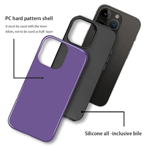 Coque iPhone 15 Pro violette HL2 en silicone hybride double couche - 3