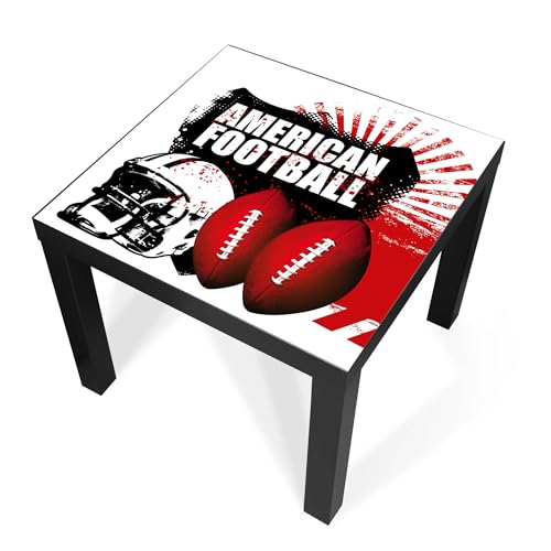 banjado Tischfolie selbstklebend passend für Tisch Lack/Klebefolie Tisch/Möbelfolie kompatibel mit IKEA LACK Tisch – Motiv American Football