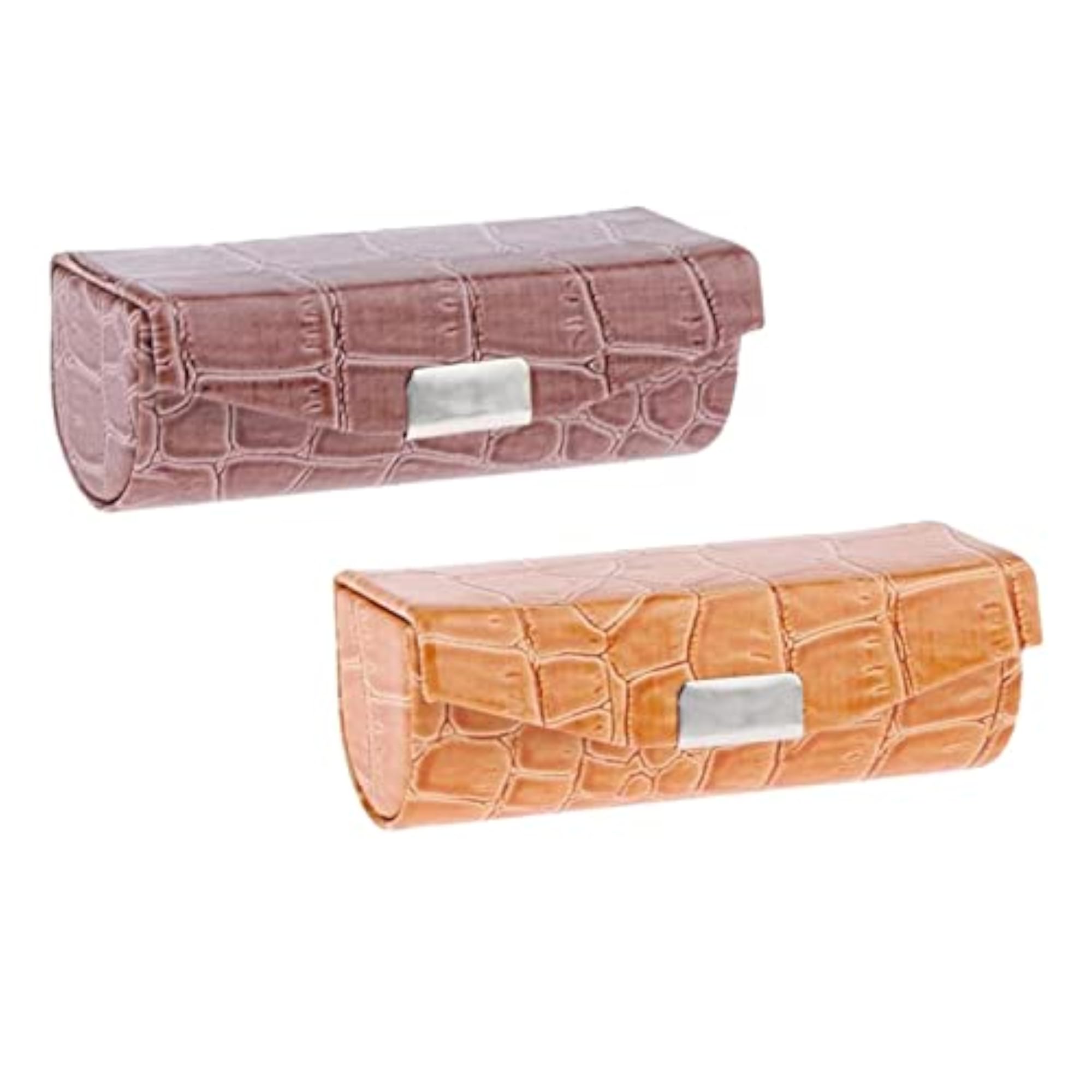 2 Colors Women PU Leather Lipstick Case with Mirror
