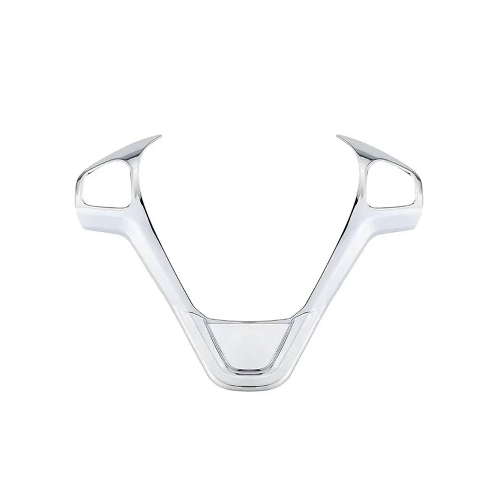 Car Interior Sticker for Fiesta MK7 2009-2017 for Ecosport 2012-2017 Car Steering Wheel Panel Decoration Cover Trim Stickers(2hole-Glossy-Silver)