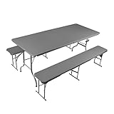Dimensiones de la mesa: aprox. 180 x 75 x 74 cm (plegado: aprox. 90 x 75 x 8 cm)