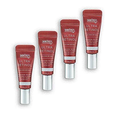 SkinPep Ultra Retinol 0.5% Serum 28ml (4 x 7ml Tubes) - Helps to Reduce The Appearance of Fine Lines + Wrinkles + Dark Spots + 0.5% Pure Retinol - SkinPep Best Choice for Premium Quality Retinol Cover