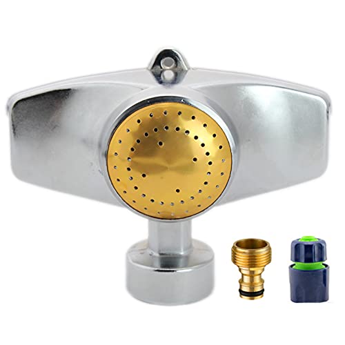 ZXCFTG Lot de 2 arroseurs en métal pour jardin - 360 degrés - Motif carré - Arroseur de pelouse - Avec 4 connecteurs