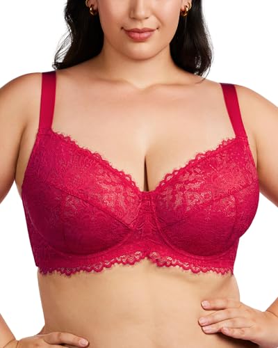 Image of HSIA Minimizer Bra for Women - Plus Size Full Coverage Lace Bra with Underwire, Non Padded
