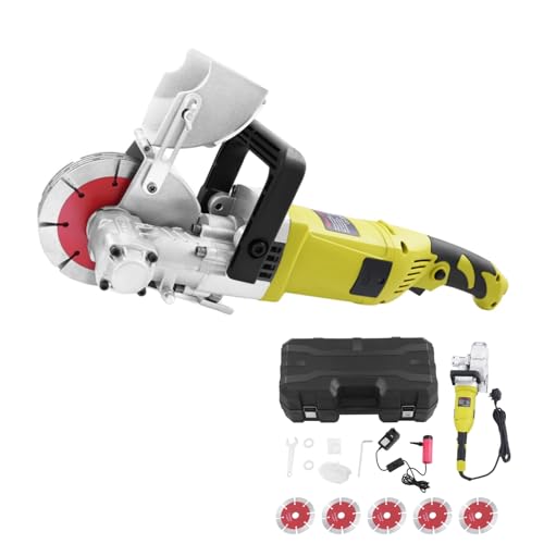 ROGONPDK 4000W Wall Chaser Concrete Saw | 6000r/min Electric Groove Cutting Machine | Brick Slotting with Dust Extractor | Adjustable Cutting Depth & Width Wall Slotting Tool for Concrete Marble 1 ROGONPDK 4000W Wall Chaser Concrete Saw | 6000r/min Electric Groove Cutting Machine | Brick Slotting with Dust Extractor | Adjustable Cutting Depth & Width Wall Slotting Tool for Concrete Marble