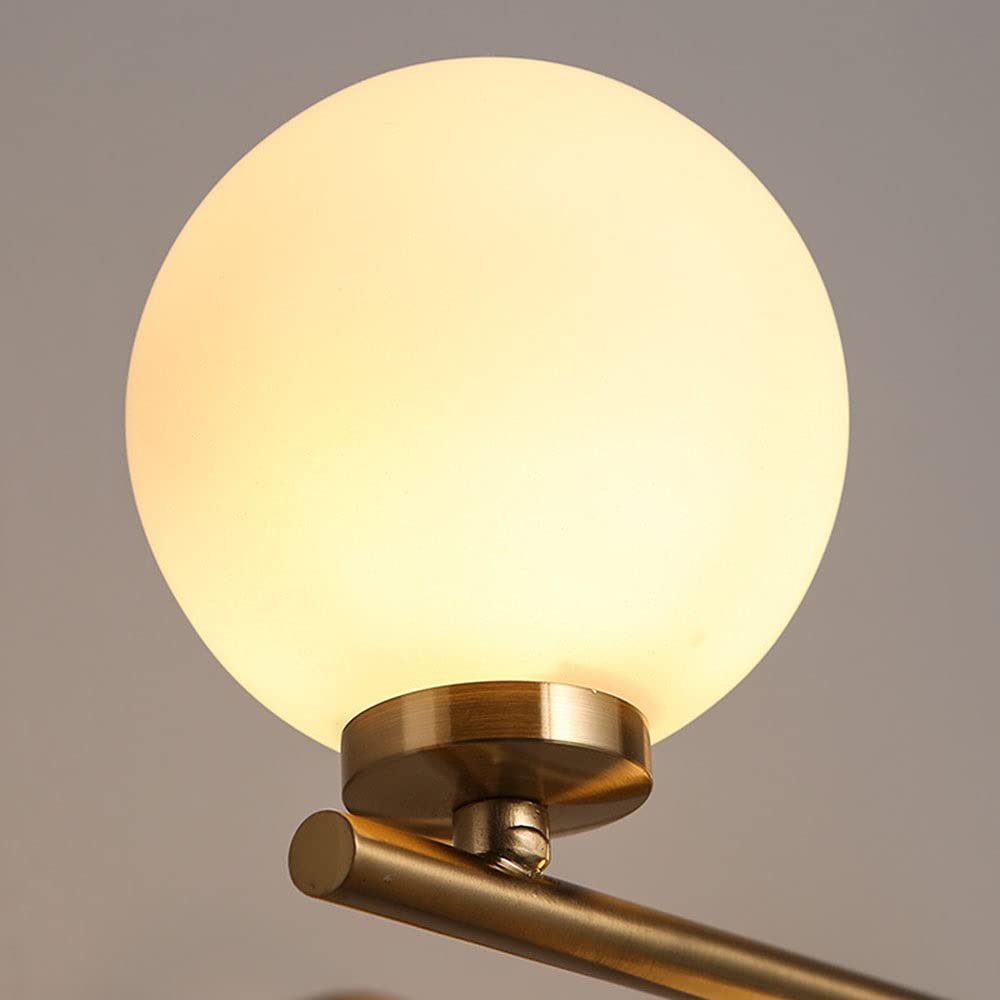 Kinkiet ze szklanymi kulami, nordycki salon, oświetlenie korytarza przy łóżku nocnym, lustrzana lampa przednia, pojedyncza głowica, podwójna głowica, trzy głowice