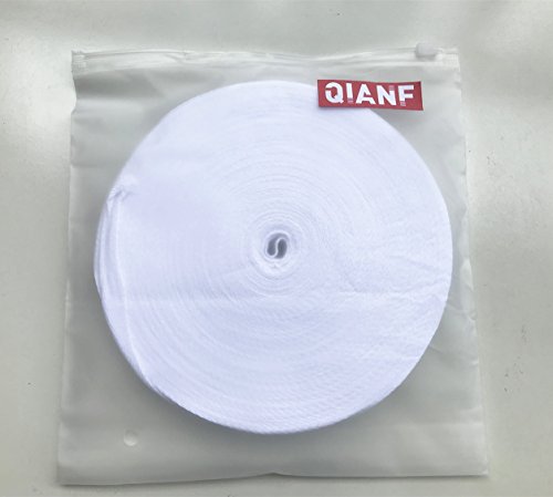 Qianf Twill Tape Ribbon 100% Cotton White 1/2 Inch Wide 50 Yard Roll Herringbone Tape(1/2 Inch-50Yard, White) #TOP4