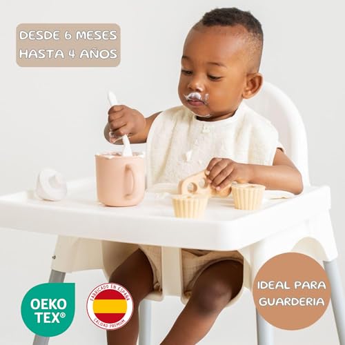 Miniatura 2 de Bugalin Baberos Bebe Impermeables Packs- Baberos Goma Elastica Guarderia 6 Meses Hasta 4 Años Fáciles De Poner Y Quitar De Rizo-Tela Impermeable, Ideal Para Guarderia Fabricados España Sand