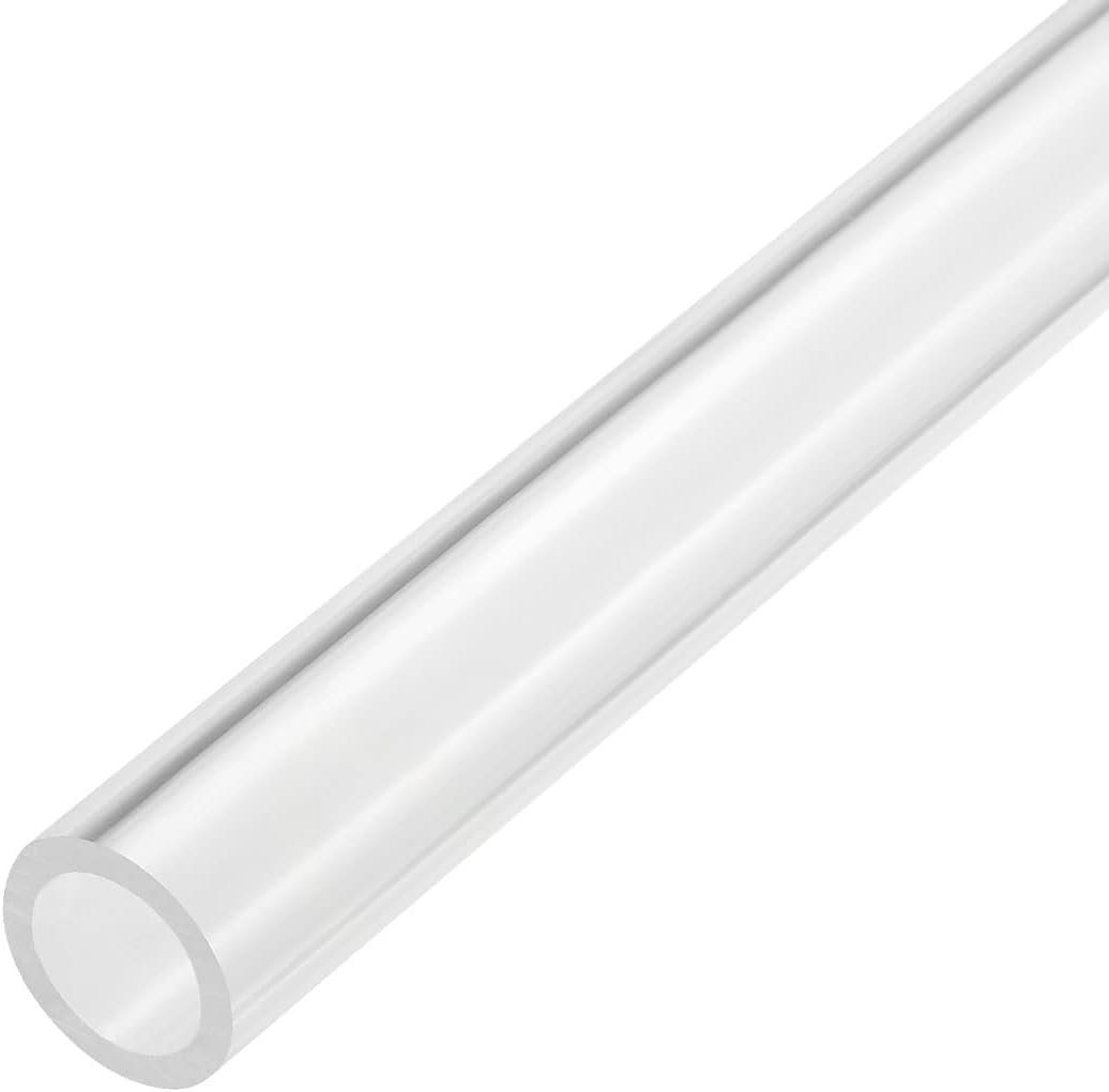 MECCANIXITY Acrylic Pipe Clear Rigid Round Tube 16mm(5/8") ID 22mm(7/8") OD 14" for Lamps and Lanterns, Water Cooling System