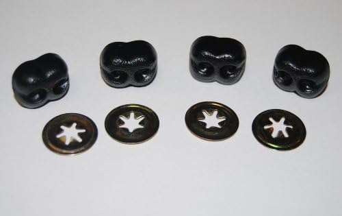 celloexpress Pack of 4 - Black Animal Noses 30mm Metal Backs - Teddy Bear & Soft Toy Making Detailed Nosess