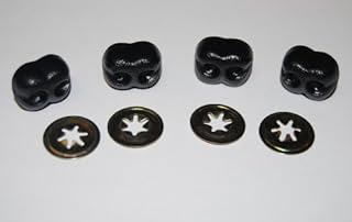 celloexpress Pack of 4 - Black Animal Noses 30mm Metal Backs - Teddy Bear & Soft Toy Making Detailed Nosess